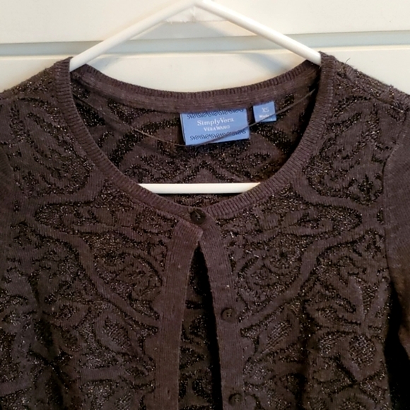 Vera Wang Sparkling Silver Grey cardigan - Picture 5 of 14